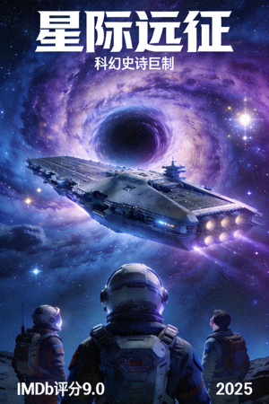 电影《星际远征》海报 - 科幻史诗，IMDb评分9.0
